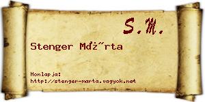 Stenger Márta névjegykártya
