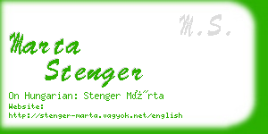 marta stenger business card